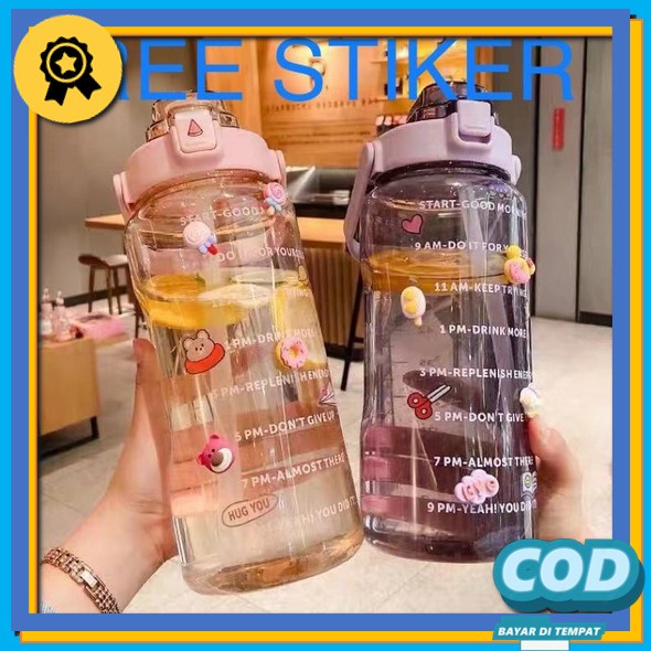 Botol Minum Karakter Lucu Aesthetic Tumblr Sport Sekolah Viral Anak Murah Kaca Tumbler XU50 Botol Mi