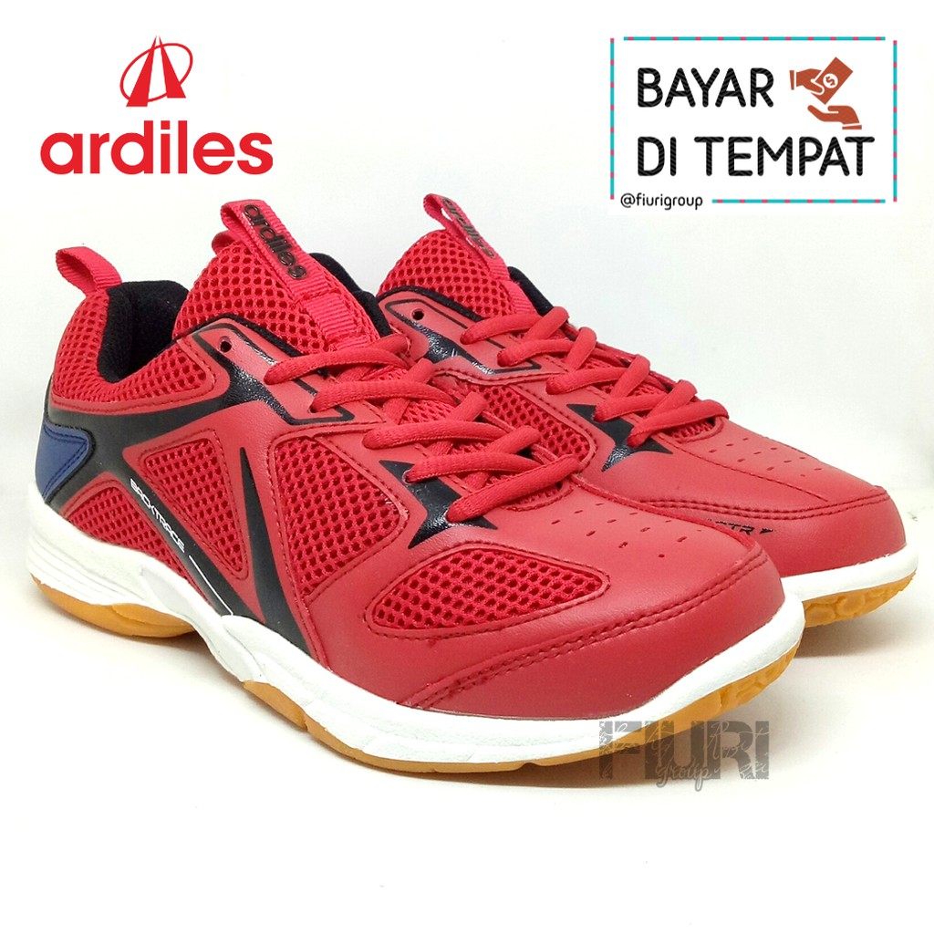 FIURI - Ardiles Original - BACKTRACE 38-44 MERAH HITAM - Sepatu Olahraga Pria - Sepatu Badminton Pri