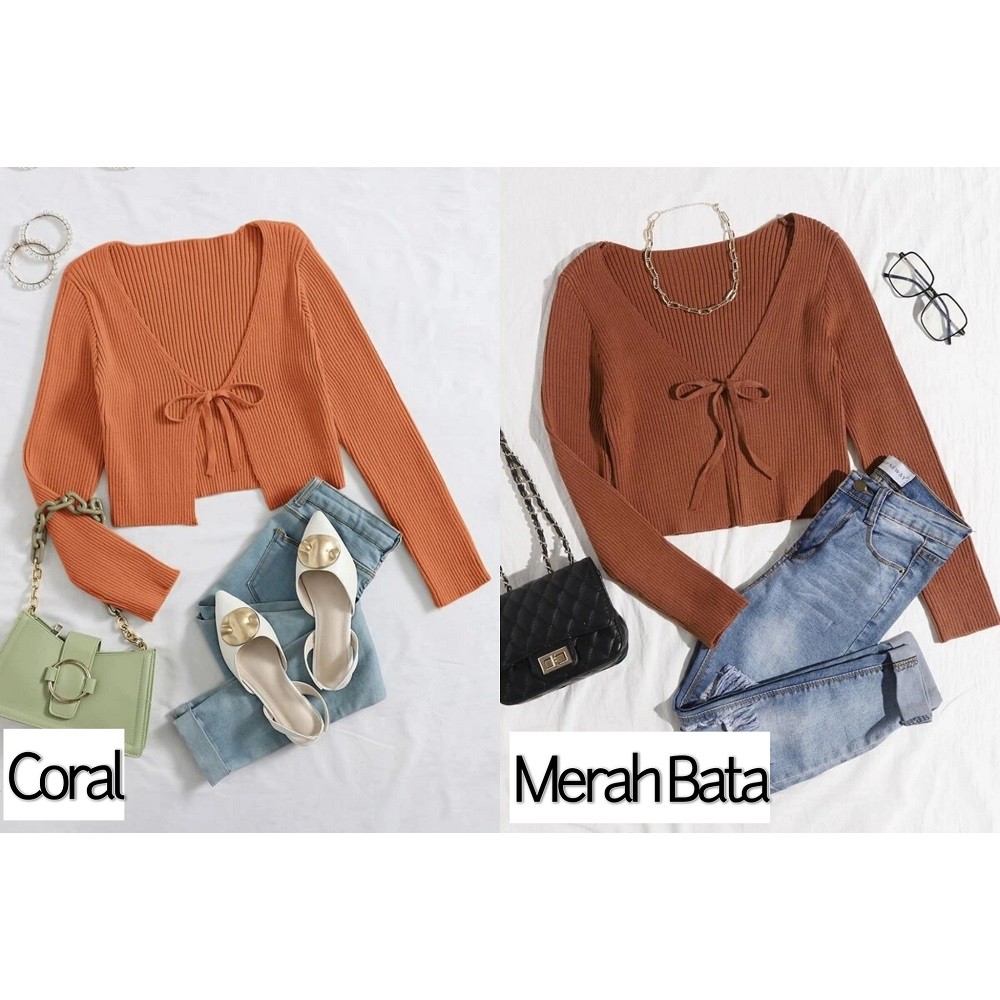 RAJUT TALI DEPAN CARDIGAN / CROP CARDI TALI DEPAN