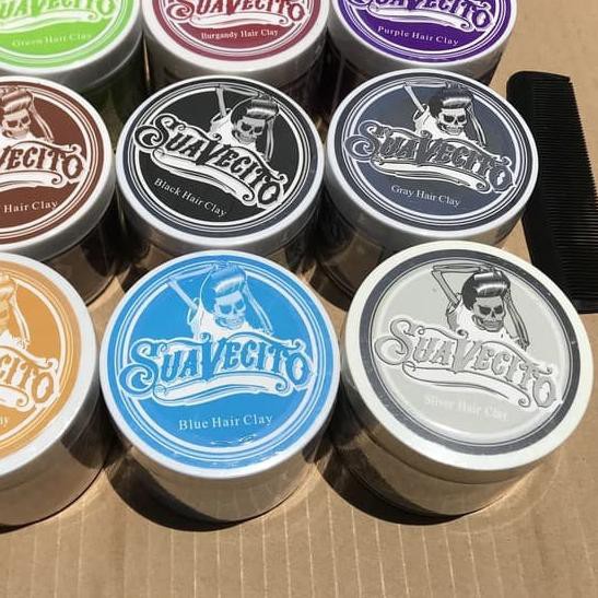 ◘ wax rambut warna SUAVECITO gel pomade merah hiajau silver grey coklat ☑