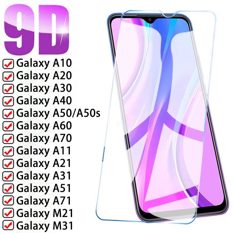 9H Protective Glass For Samsung Galaxy A51 A50 M31 M21 M51 A10 A30 A70 A71 Glass A11 A21 A31 A20 A60 A30s A50s Tempered Glass