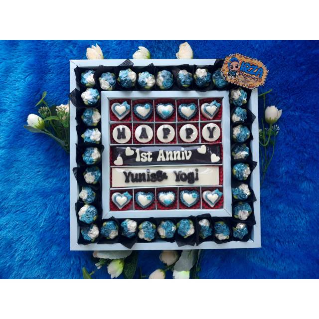 

Coklat ucapan anniversary dengan bouquet
