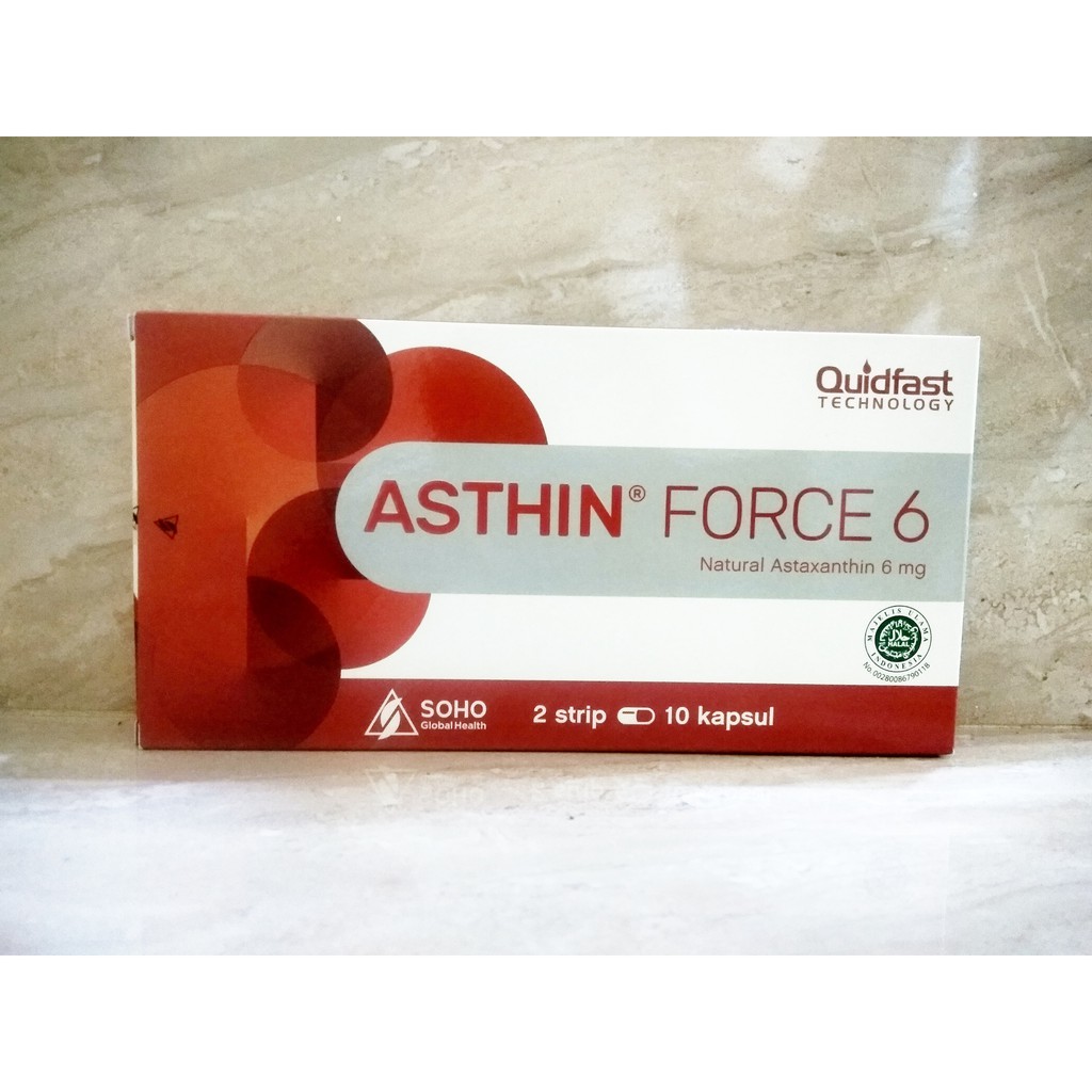 ASTHIN FORCE 6 Natural Astaxanthin 6 mg by SOHO Global Health Isi 20 Kapsul