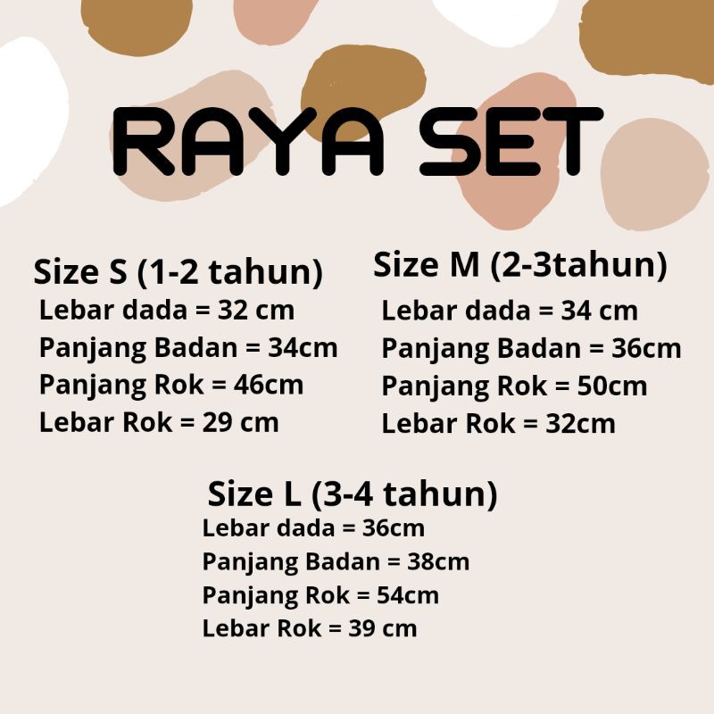 RAYA SET - Promo 10.10 Setelan Anak Baju Muslim Bayi Baby Kids Cewe Perempuan Katun Murah Lucu Gamis 1 2 3 4