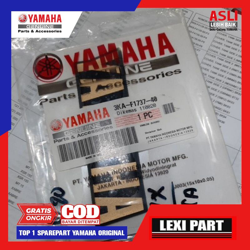 Emblem cover side Dop aki 2002 GOLD RX King ORIGINAL 3KA-F1737-40