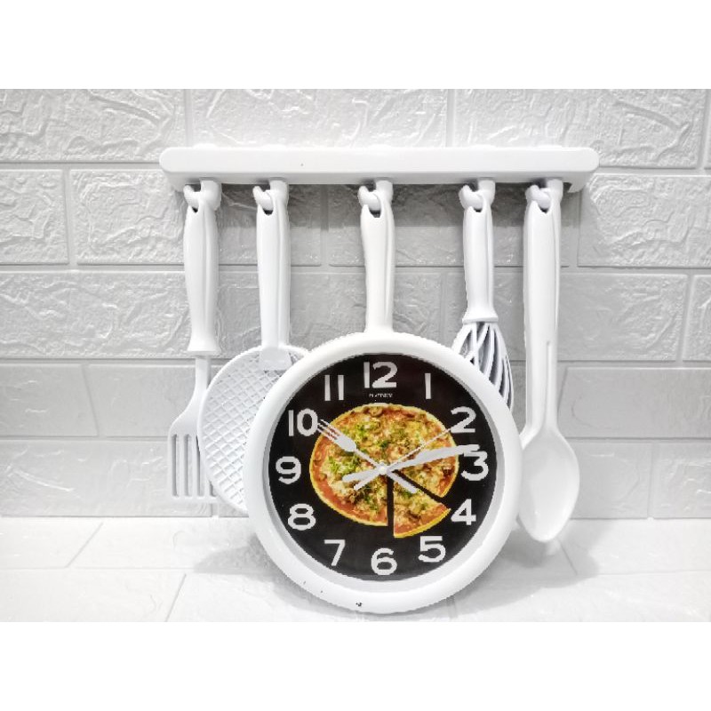 jam dinding platinum 7353/jam dinding unik/jam dinding motif pizza/jam dinding dapur,/jam dindingart-2