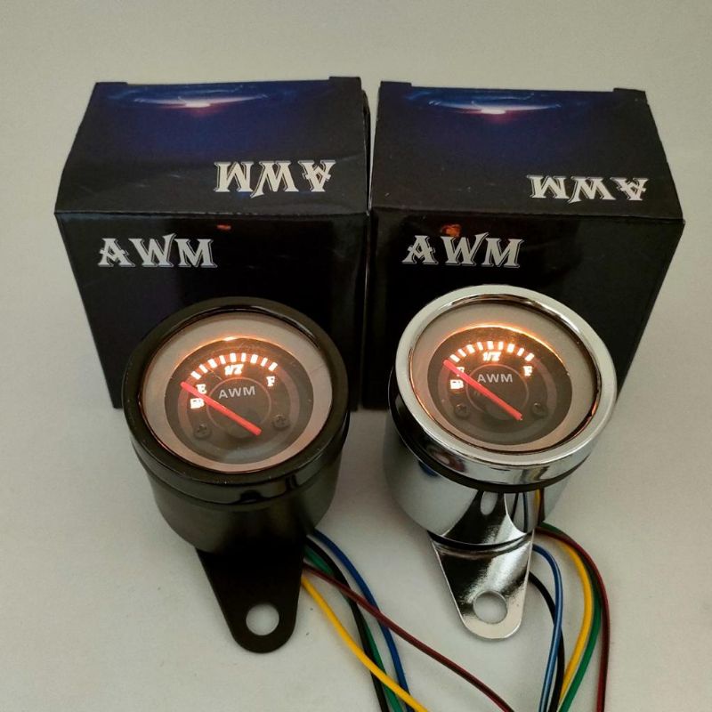 Speedometer Amper bensin led jarum / Fuel Meter bensin analog led 12 volt universal motor