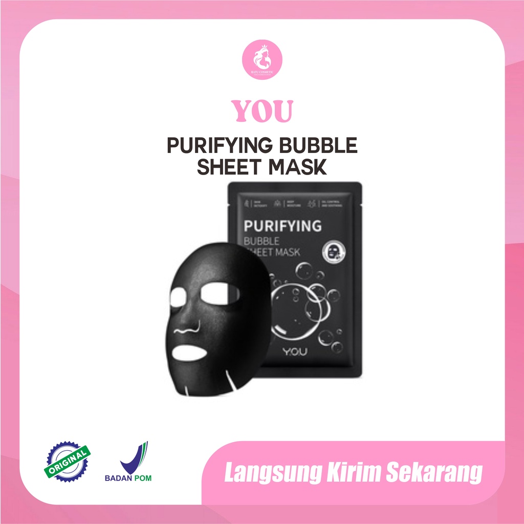 YOU Purifying Bubble Sheet Mask Bubble Detox Masker Wajah Moisturizer &amp; Oil Control