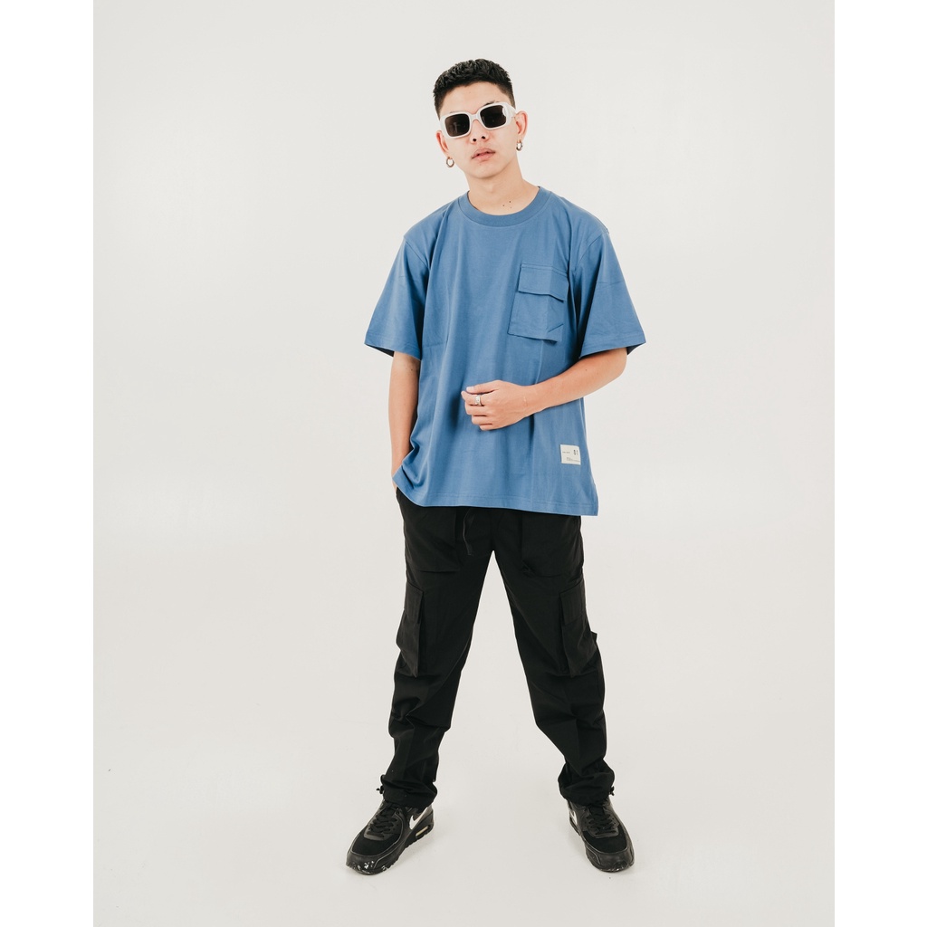 JAVAJONES Oversized Tee Pocket Labuan | Steel Blue | Kaos Pria Wanita