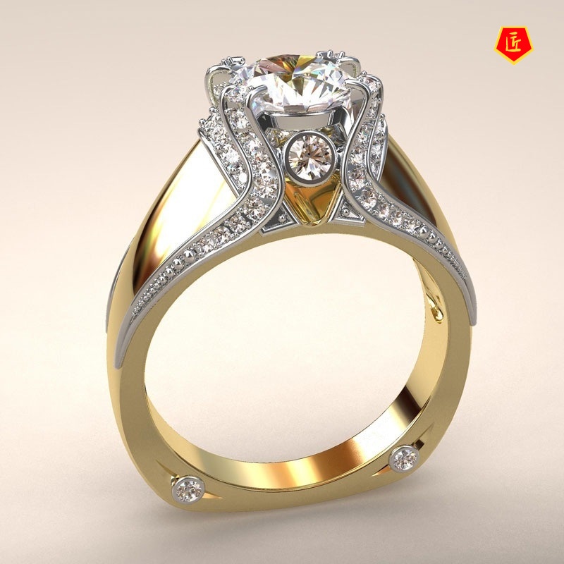 [Ready Stock]Crown Diamond Gold Ring Creative Personality