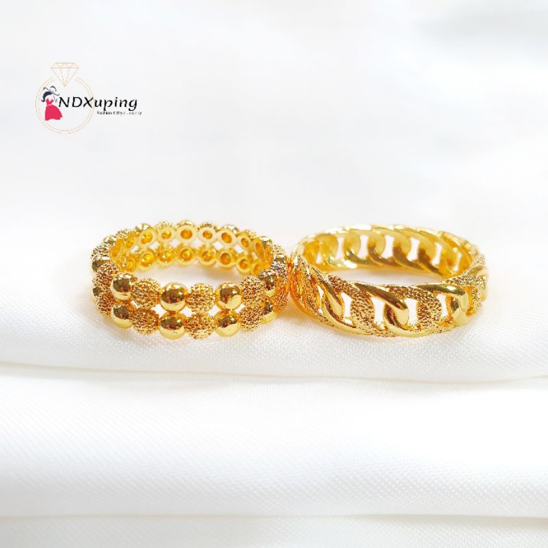 Cincin Warna 24K Rodhium Cincin Wanita Ulir N08122102