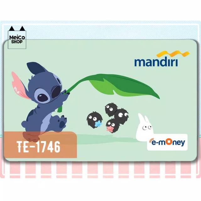 

[TE-1746] Sticker E-money Mandiri Meico - Stitch × Totoro