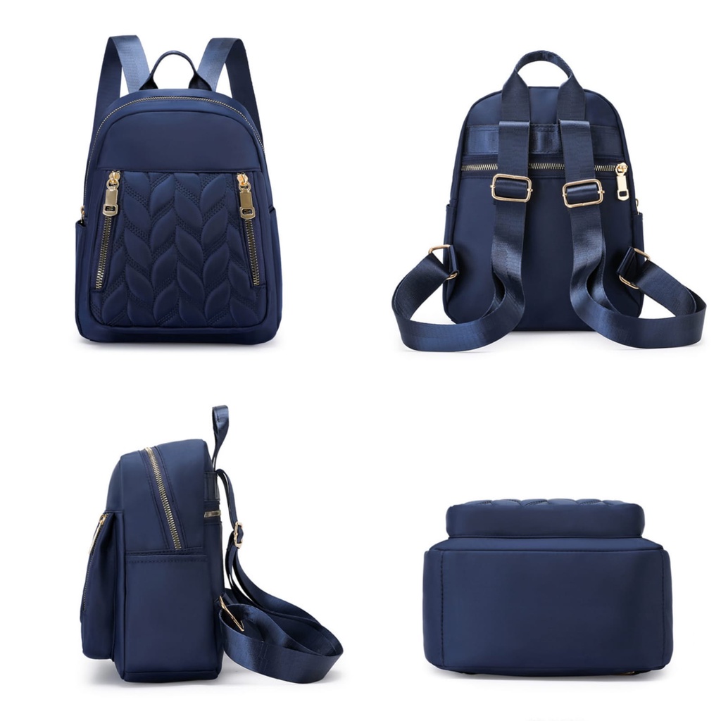 TAS RANSEL WANITA BACKPACK CEWEK ANTI AIR NAVY KOREA REMAJA GENDONG PUNGGUNG IMPORT TA589N1 KANLAYA SEKOLAH KULIAH KERJA KEKINIAN MURAH PREMIUM BATAM