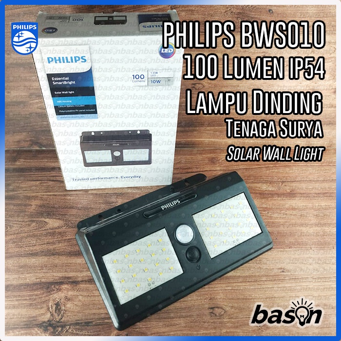 PHILIPS BWS010 1W LED100 Solar Wall Light - Lampu Tenaga Surya dengan Sensor Gerak