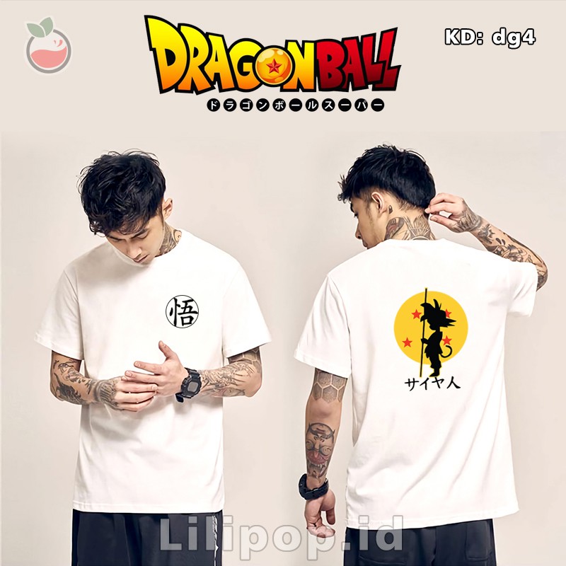 Kaos Tshirt  Pria Dragon Ball Baju Distro Basic Lengan Pendek Cowok Kasual Lilipop