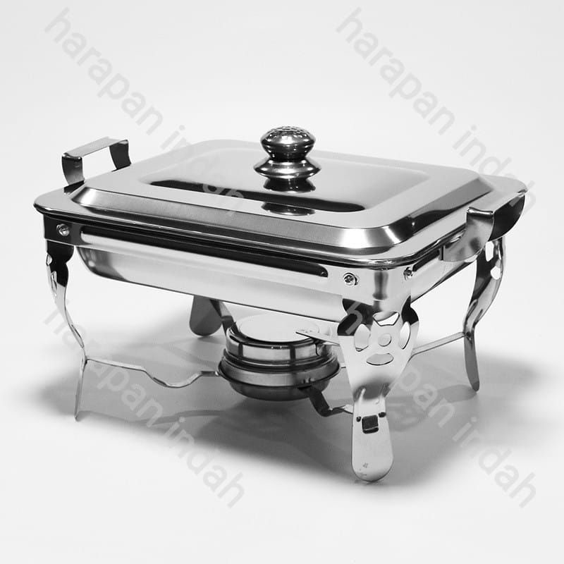 Prasmanan Warmer 2 Square Pan / Tempat Makan Prasmanan 1 Tutup Stainless