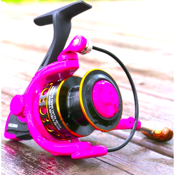 Reel Yumoshi 12 BB Spool Besi Stabilo Hijau dan Pink drag max 8 kg murah