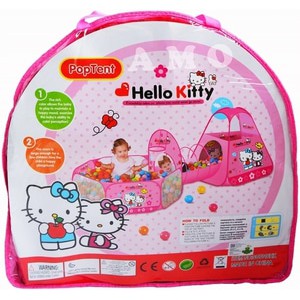 TENDA TEROWONGAN KERANJANG HELLO KITTY TENDA ANAK MANDI BOLA 1