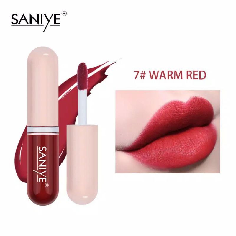 SANIYE Lip Tint Mini Matte Capsule Shape Liquid Lipstik 12 Warna