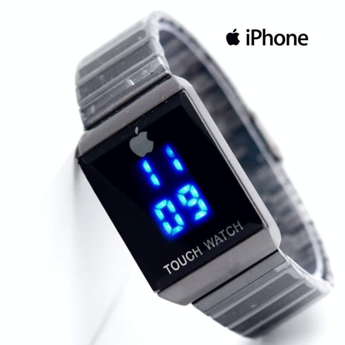 Jam Tangan Pria / Wanita iphone LED SK998 Rantai Black