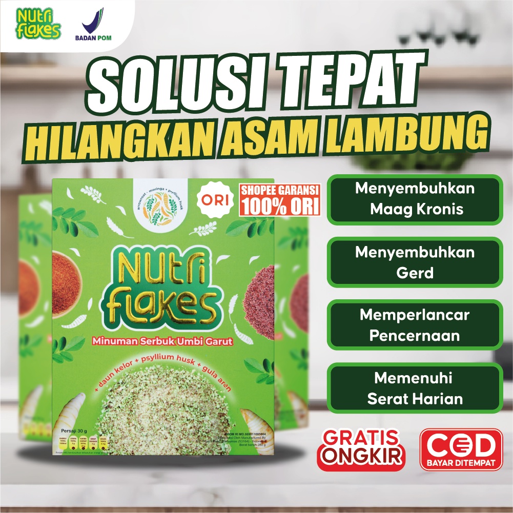 

Nutriflakes Umbi Garut Asam Lambung Ori