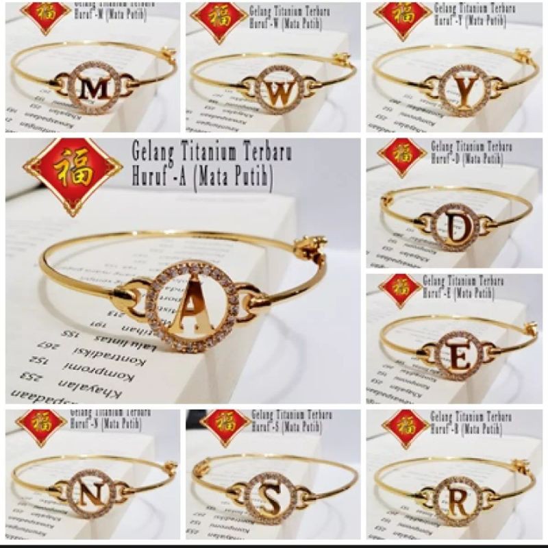 gelang titanium huruf