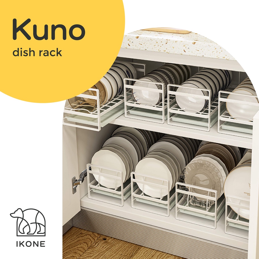 【IKONE】KUNO Rak Piring Perapi Dapur Organizer Piring Lemari Berkualitas Organizer Mangkok Piring Rak Dapur Rak Serbaguna