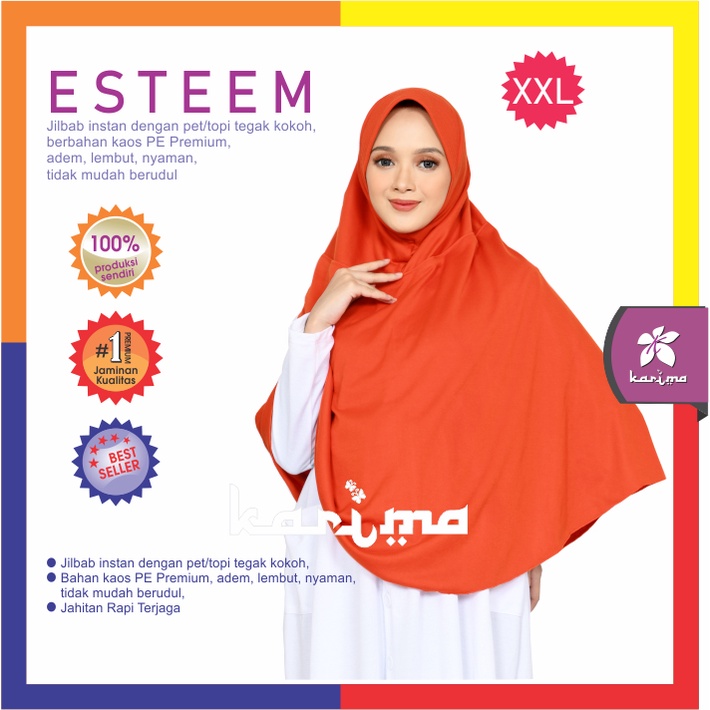 Jilbab Instan Kerudung Jumbo Syar'i  XXL Matt Kaos Karima