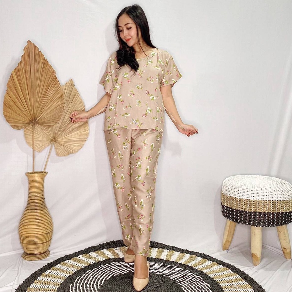 Babydoll Bali/Daster Bali-SET PANJANG MOCCA