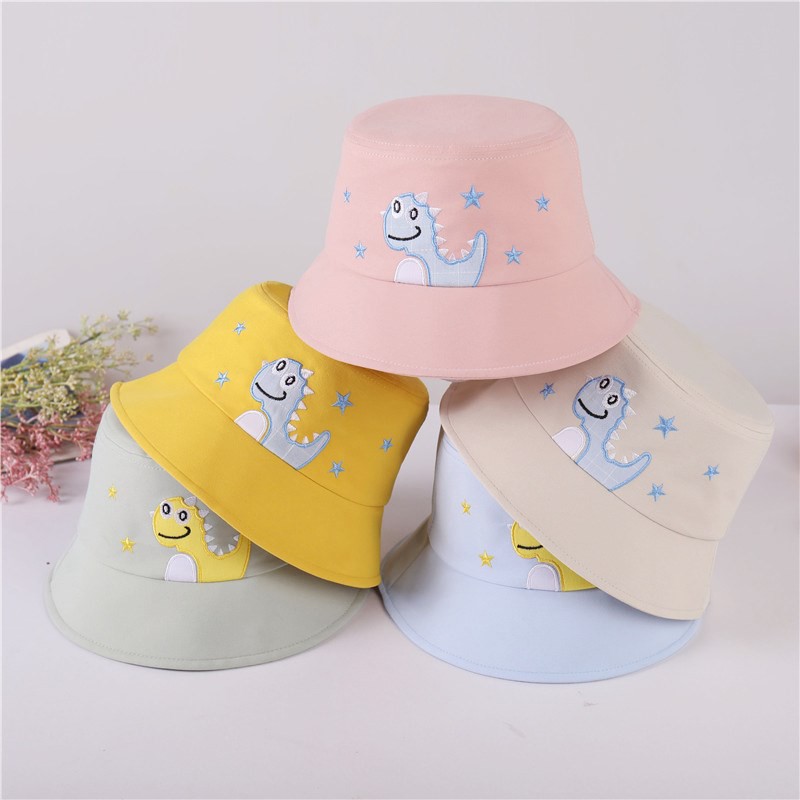 Topi Bucket Anak Bordir Dino Bintang 3 / Bucket Bordir Anak Laki Laki Perempuan