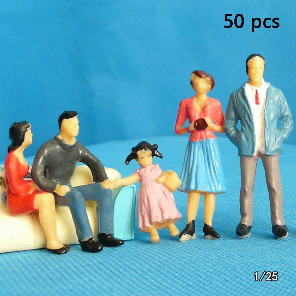 50 / 100pcs Action Figure Karakter Pose Bahan ABS Warna Campur