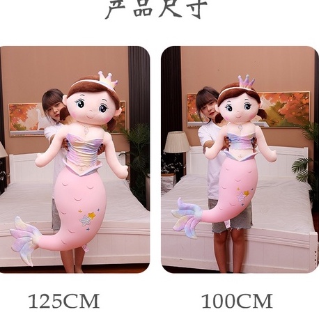 Boneka Mermaid  Putri Duyung Pakai Baju Rainbow Super Jumbo