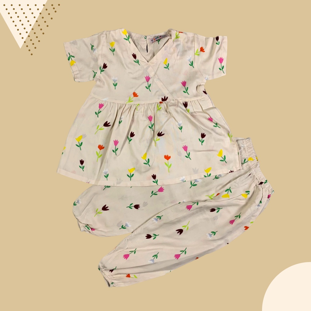 2-6 TH SETELAN ANAK PEREMPUAN KIMMY ONE SET ANAK RAYON  by BOBO KIDS-WB tulip