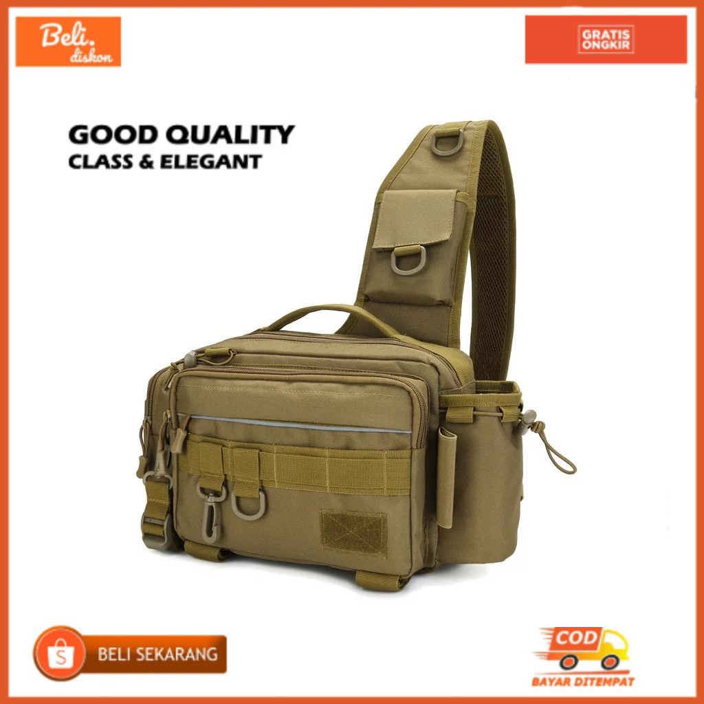 Original Selempang Handbag Laki Laki Mini Multifungsi J8O1 Canvas Kulit Pouchbag Punggung Slingbag U