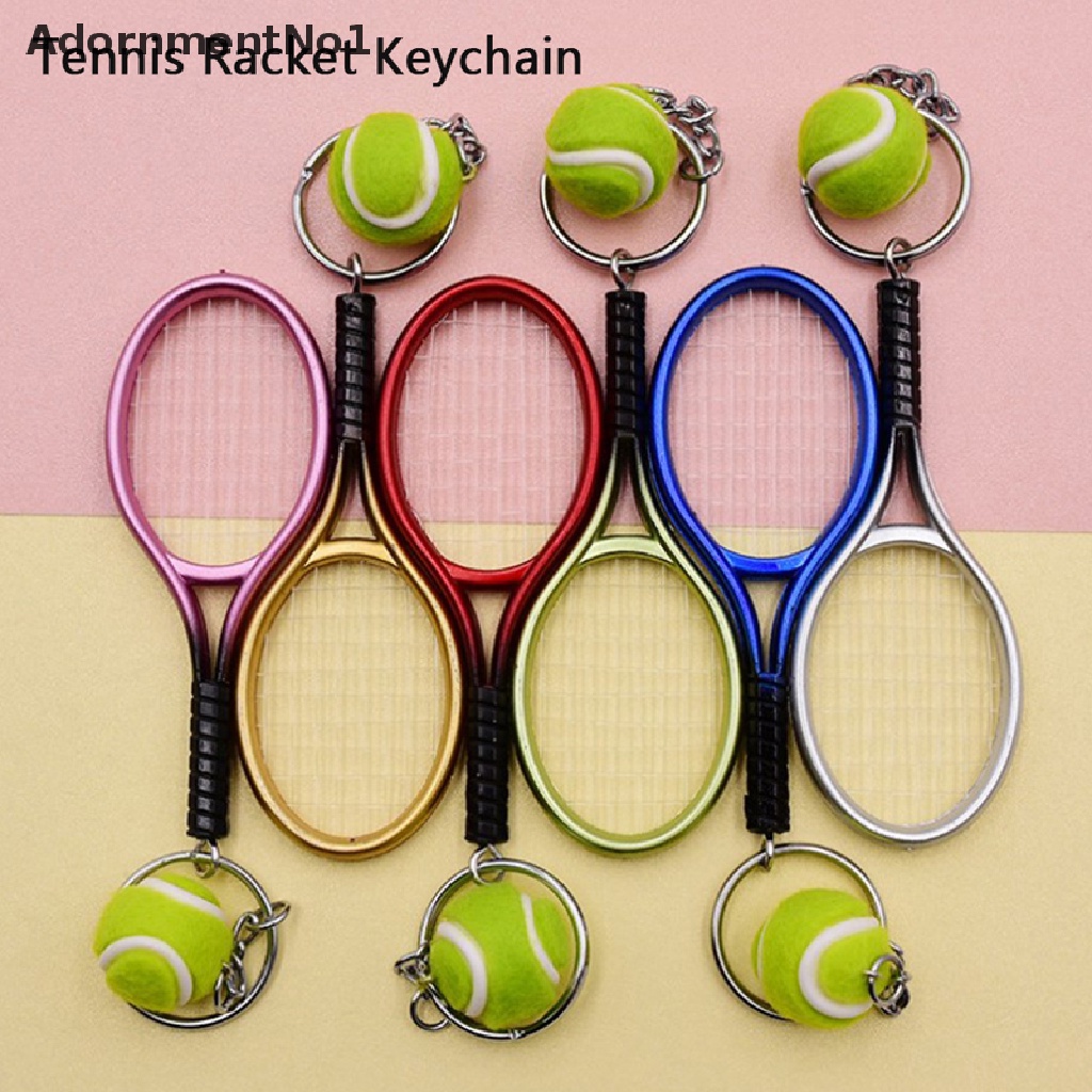 (AdornmentNo1) Gantungan Kunci Raket Tenis Mini Lucu Untuk Hadiah