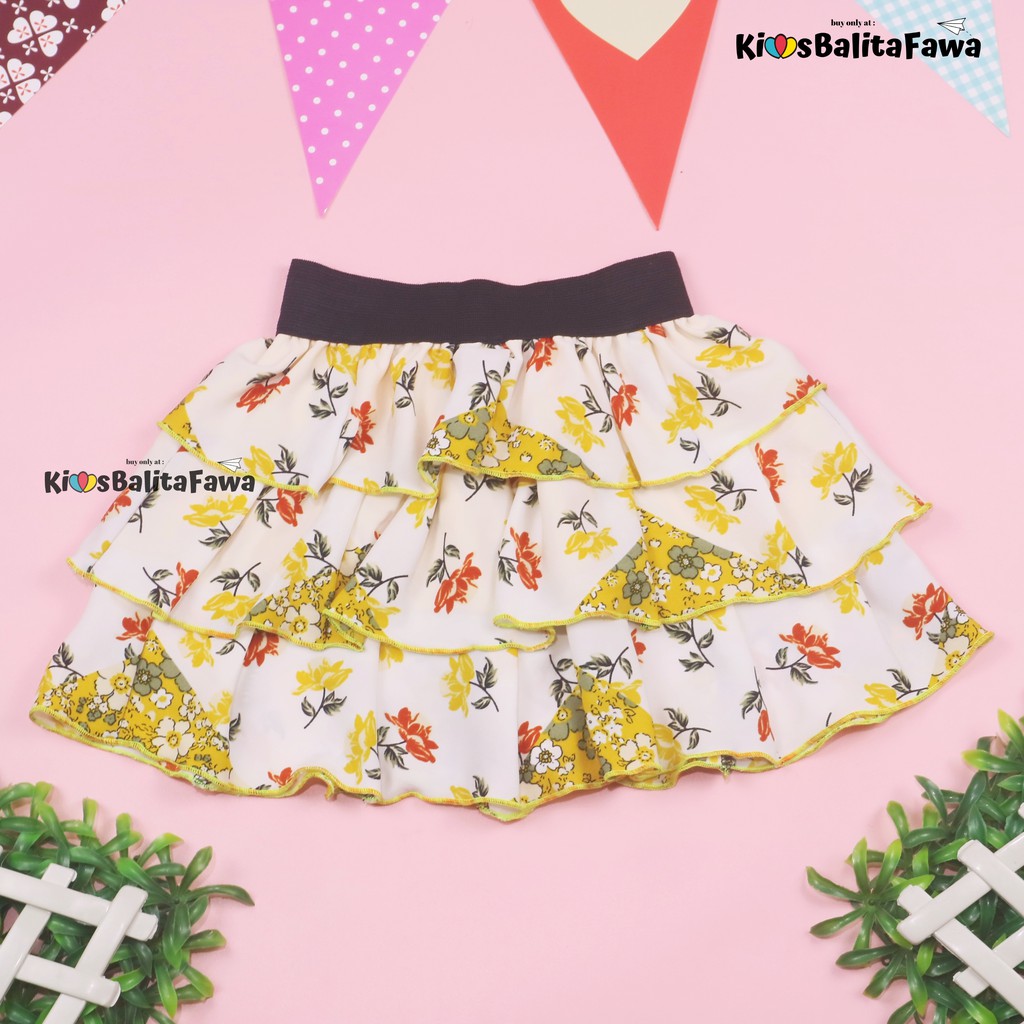 Rok Tumpuk Motif uk 3-4 Tahun / Rok Anak Perempuan Cewek Murah Skirt Pendek Polos Lucu Grosir Cewek