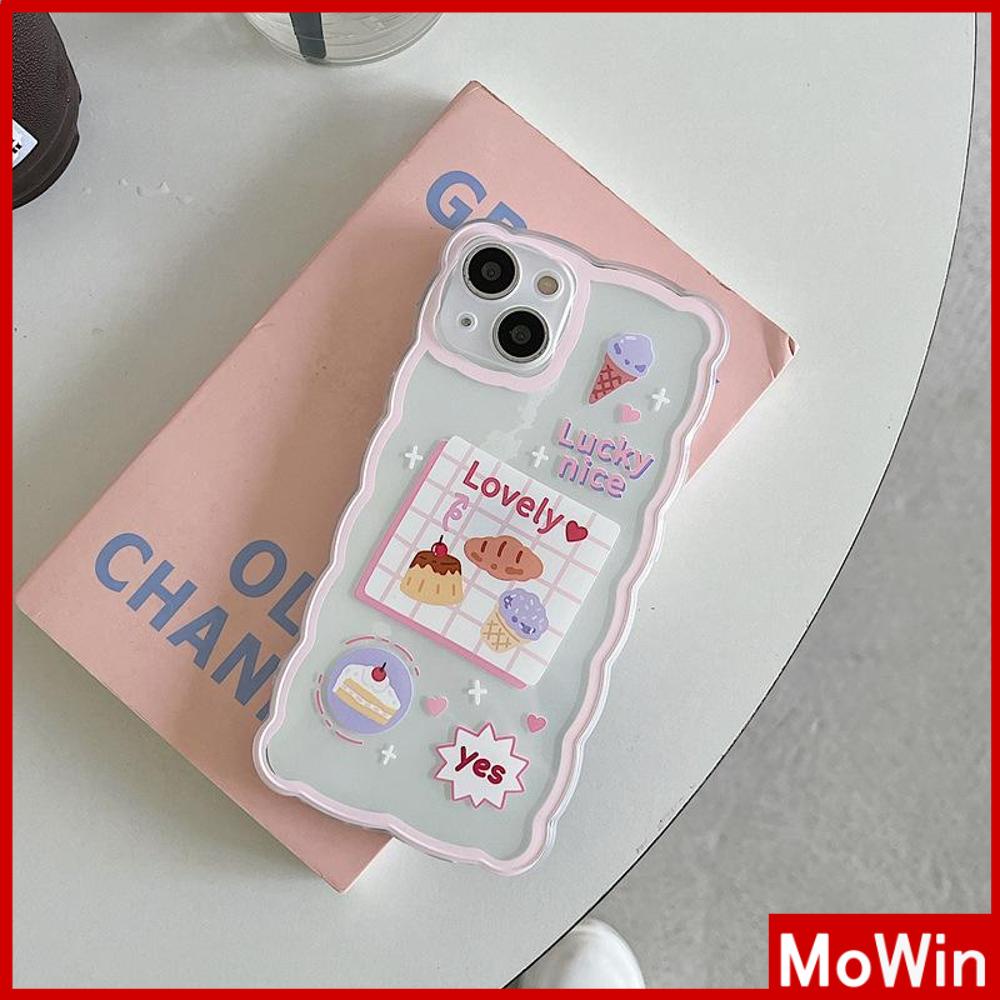 iPhone Case Silicone Soft Case Clear Case Wave Non-Slip Shockproof Camera Cover Protection Cute Cake Compatible For iPhone 13 Pro Max iPhone 12 Pro Max iPhone 11 iPhone7 Plus