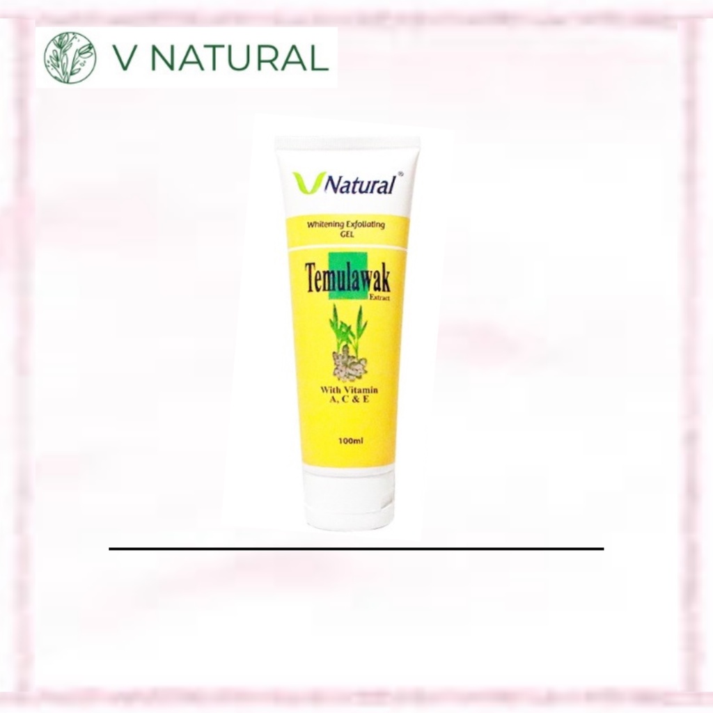 V Natural Paket Auto Kinclong Temulawak Facial Foam / Exfoliating Gel / Day Night Cream (official-100% original)