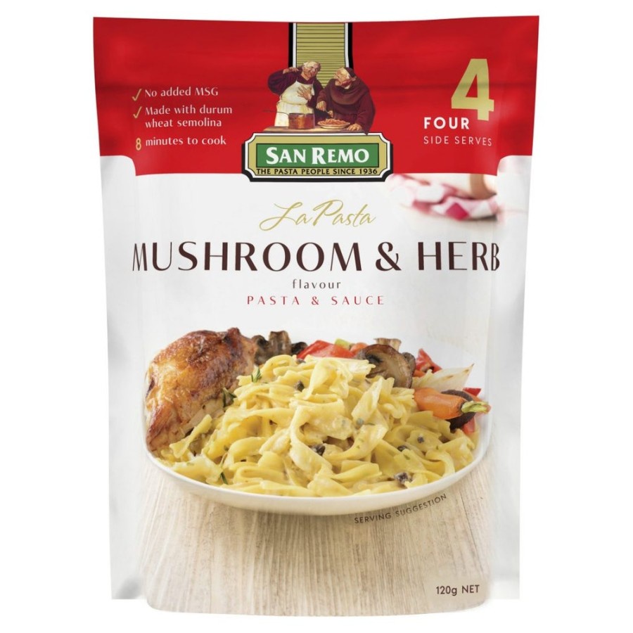 SAUCE &amp; PASTA SAN REMO MUSHROOM &amp; HERB LAPASTA 120GR JAMUR REMPAH