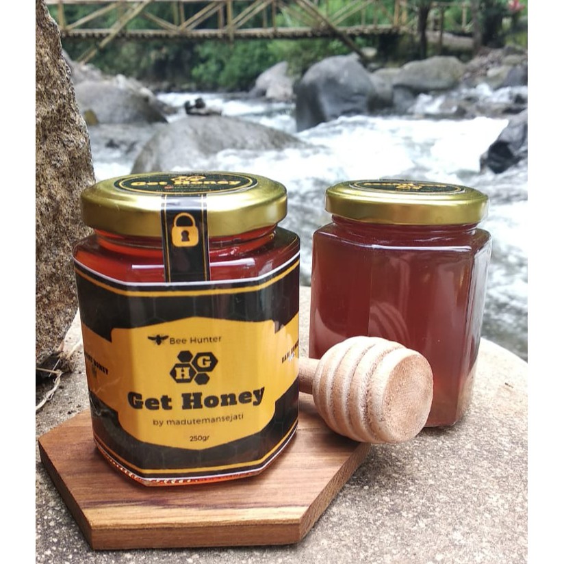 GET HONEY - Madu Kaliandra Madu Alami Asli 100%  FREE Sendok Kayu Madu (Aren)