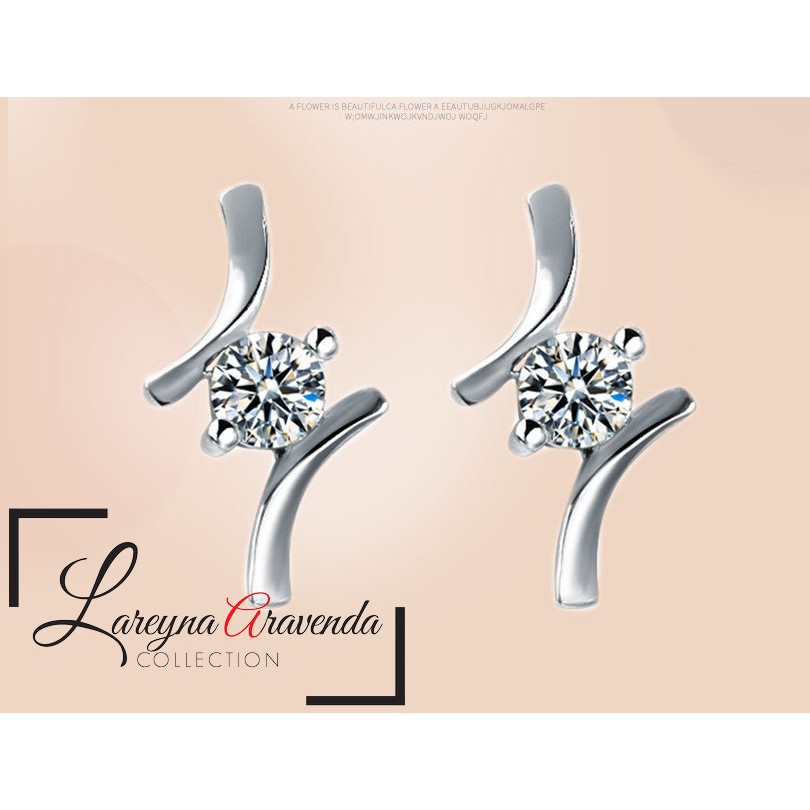 Anting Wanita Titanium Model Kilau Unik Kristal Crystal Zirconia AT084