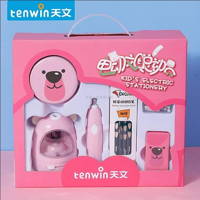 

Triple W 6In1 Automatic Stationery Set Pensil Anak Serutan Penghapus