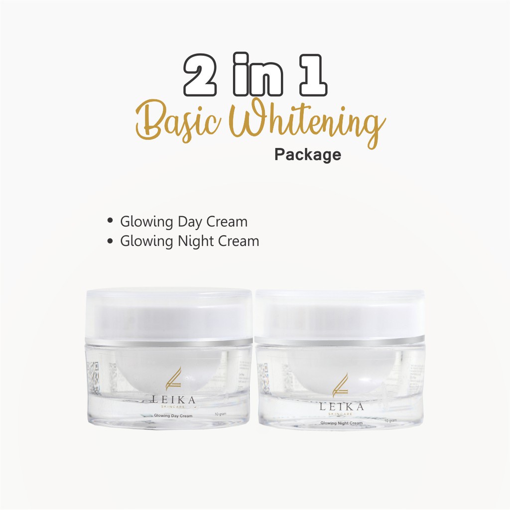 Leika Skincare 2 in 1 Glowing Day Cream & Glowing Night Cream Leika Skin Care Resmi BPOM