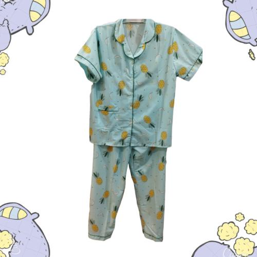 BAJU TIDUR DEWASA PIYAMA KATUN JEPANG MOTIF BUNGA PAJAMAS CARTOON BAJU TIDUR DINGIN NYAMAN PREMIUM P