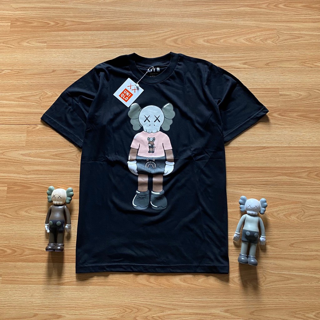 KAOS TSHIRT UNIQLO X KAWS X BAPE STANDING LOGO SMALL TEES
