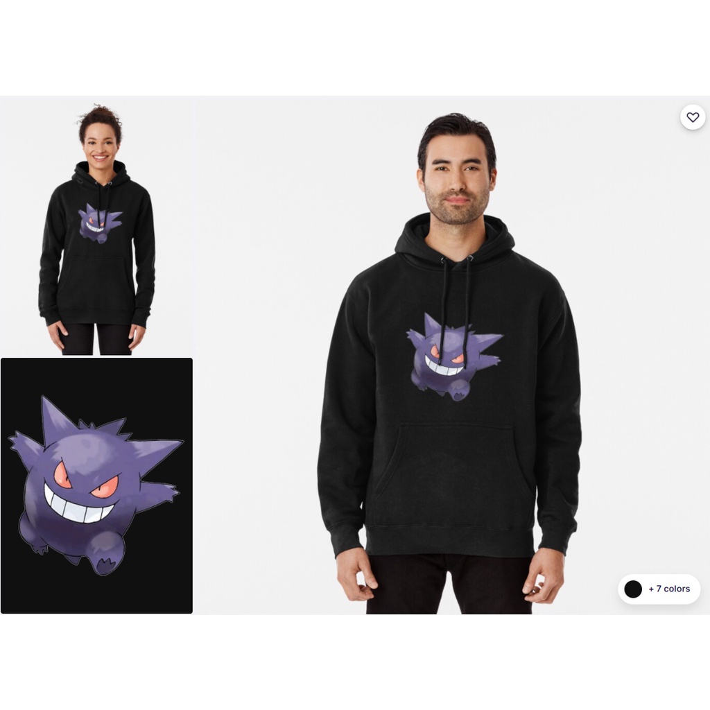 JAKET SWEATER HOODIE GENGAR POKEMON