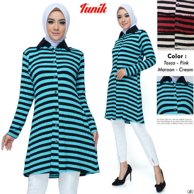 BAJU WANITA  PANJANG TUNIK RIPPED FIT TO XL