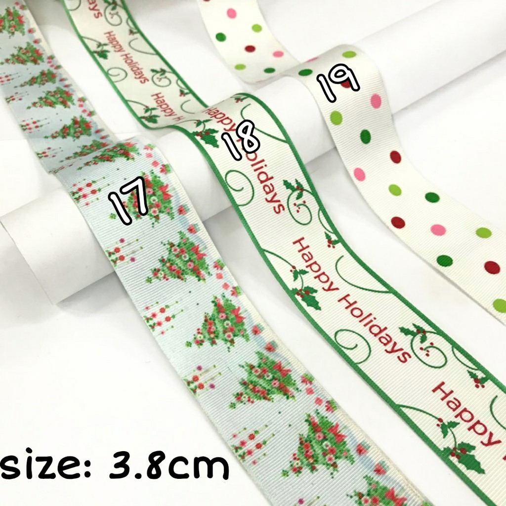 PITA KADO | PITA HAMPERS | PITA GROSGRAIN MOTIF NATAL 3.8 CM