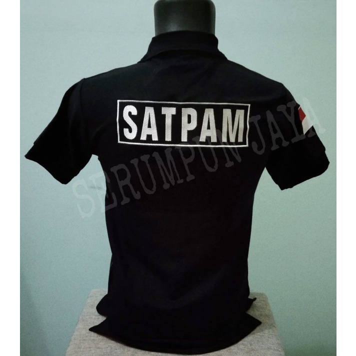 KAOS SATPAM - KAOS KERAH SATPAM LOGO BIRU FULL BORDIR