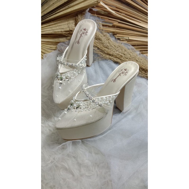 sepatu yena diamont wedding 12cm hak tahu